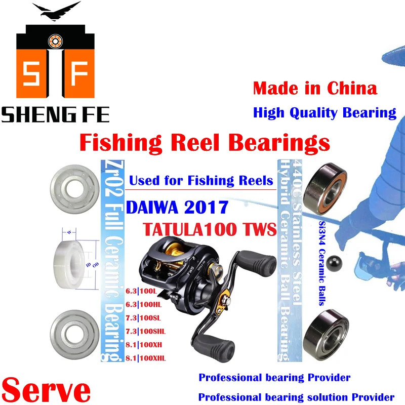 

Ceramic Bearings For 2017 DAIWA TATULA 100(100H-TW/100HL-TW) Serise Baitcasting Fishing Reels |Ball Bearings