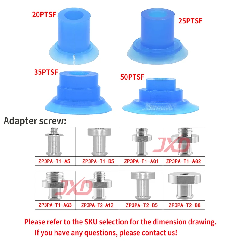 JXD SMC ZP3P-20PTSF ZP3P-25PTSF ZP3P-35PTSF ZP3P-50PTSF petite ventouse bleue