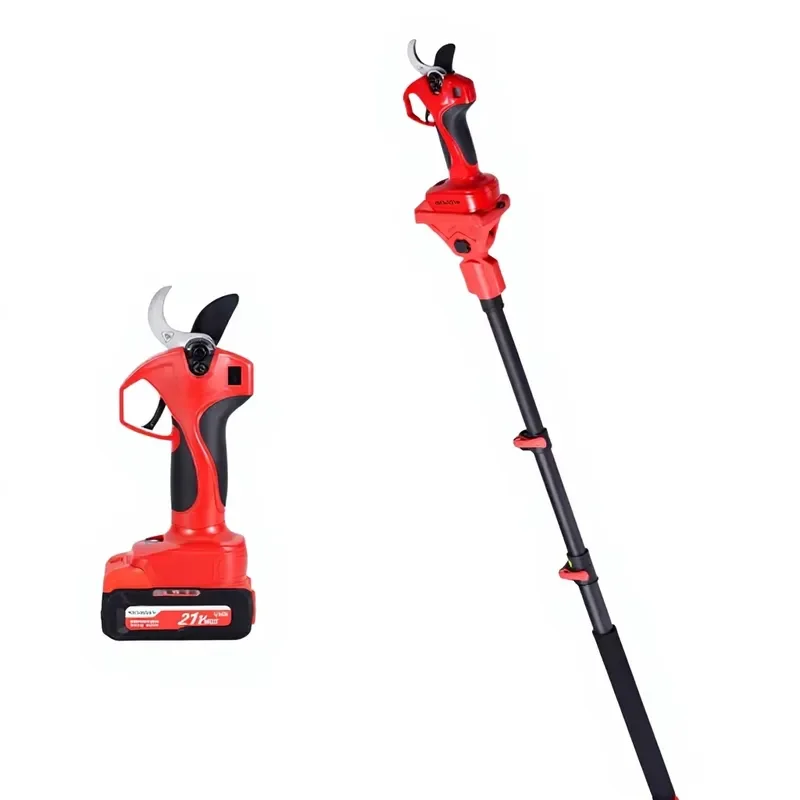 Electric Long Handle Tree Pruner for High Branches Fruit Picking with Clean Cut Secateurs and Pruning Scissors