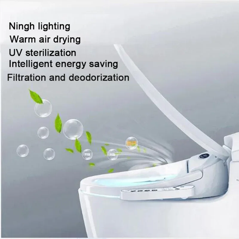 

Intelligent Toilet Lid Smart Bidet Toilet Seat Cover Movable Nozzle Wash Heated Seat Wc Upgrade Washlet Bidet Toilet Lid Seats