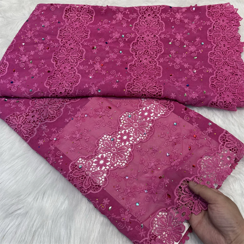 Luxury African Gild Lace Fabric 2024 High Quality Nigerian Brocade Lace Fabric 5Yards Jacquard Lace For Women Dresses  MY021