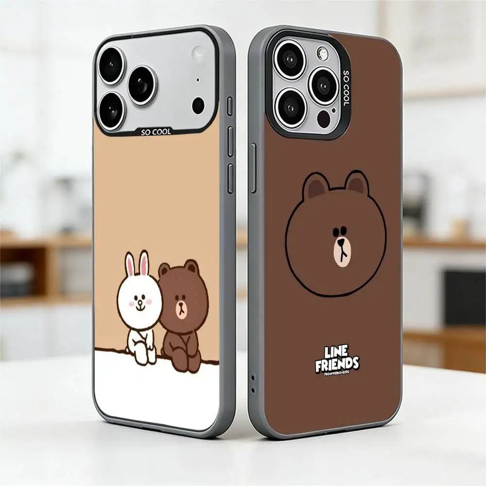 

Cute little bear Phone Case For iPhone 17,16,15,14,13,12,11 Plus,Pro Max,XS,Colored Silver Plated Inside Cover