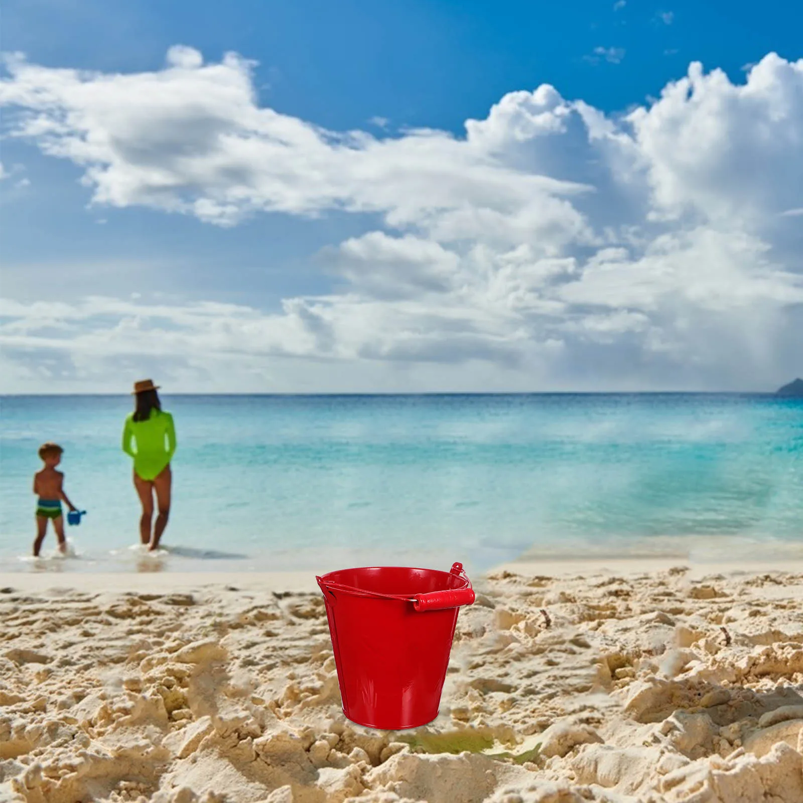 Seau de sable pour enfants, 4 pièces, Mini seau de plage en fer blanc pour enfants, jeu en plein air, amusant, Coordination des mains, cadeau de développement