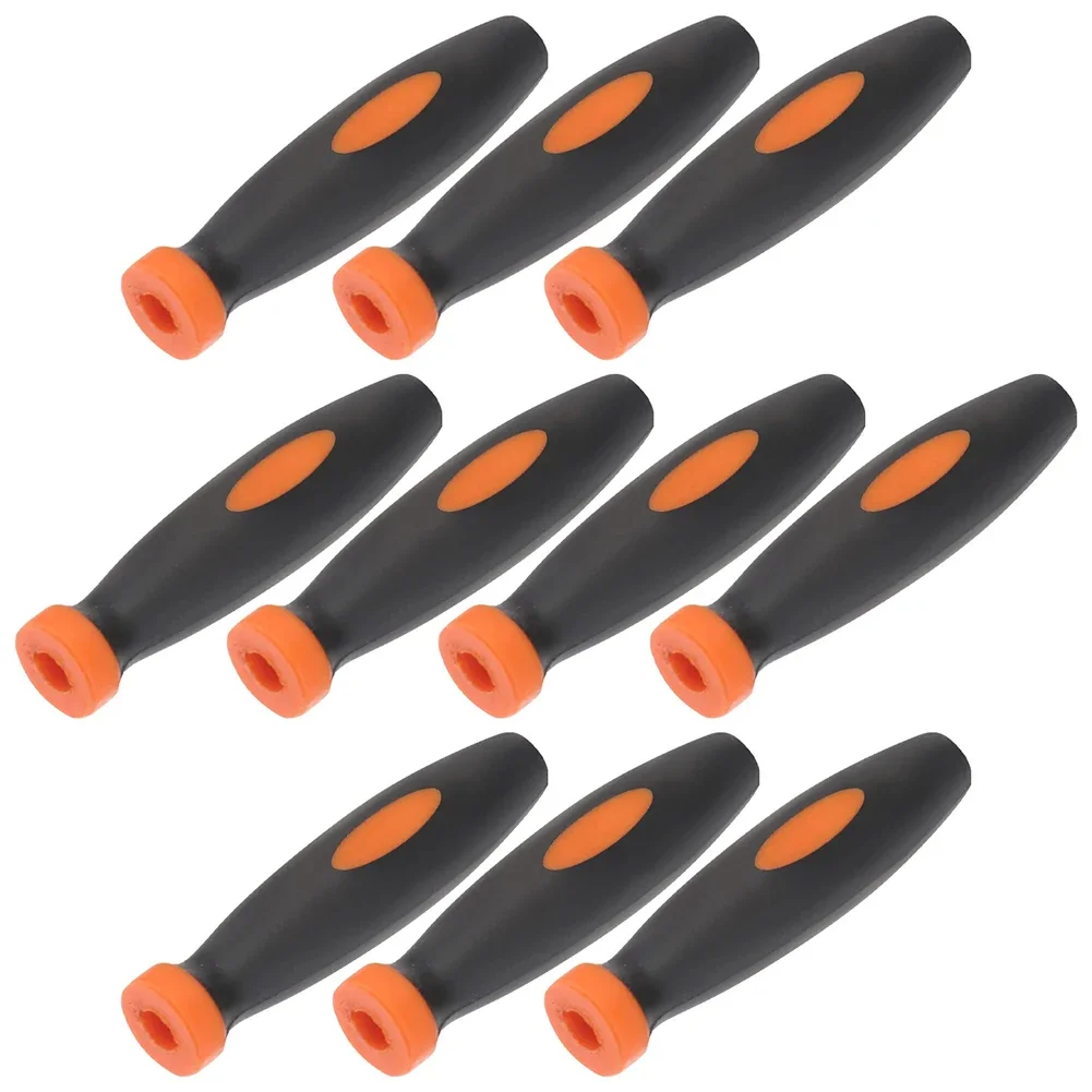 Rubber Files Handles Handles File Replacements Rubber Smooth 2.36Inch Accessories Black+Orange For Small Files