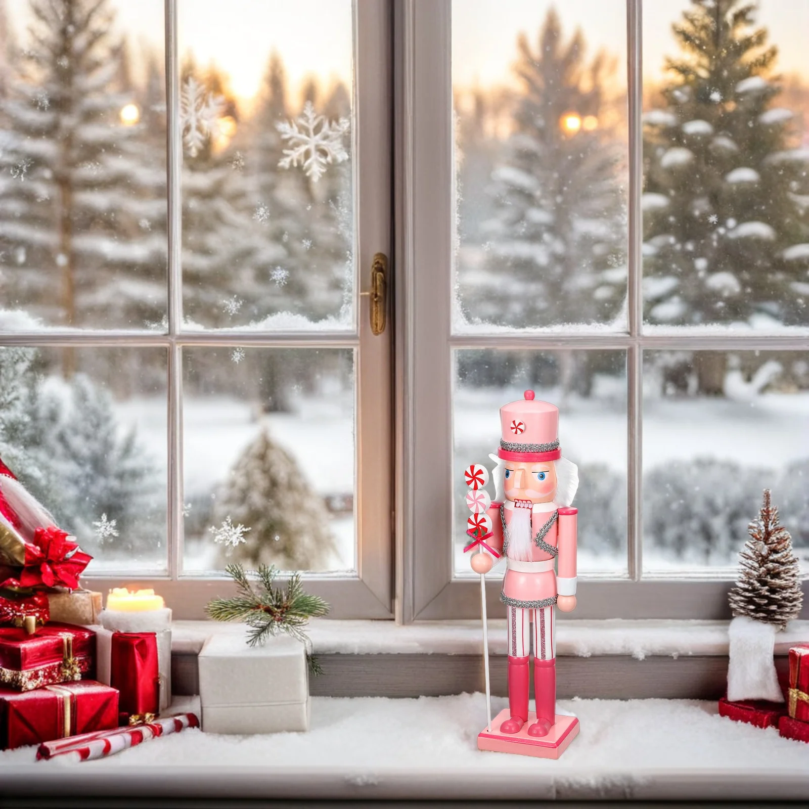 

38Cm Christmas Nutcracker Soldier Wooden Craft Decoration for Home Table Fireplace Desktop Xmas Decor Ornaments