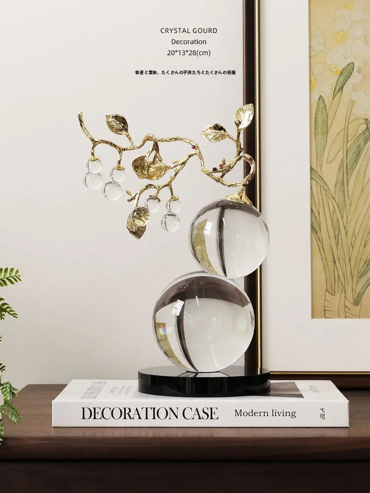 

Miyu Home Decor Luy Big Happin White Crystal Gourd Desktop Ornaments Moving Gift Opening Ceremony Creative Handmade Artwork