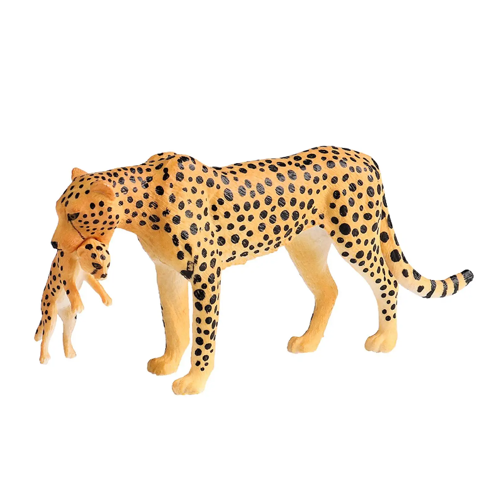 Estatuilla de leopardo realista, estatua de Animal de vida salvaje, juego de guepardo preescolar para