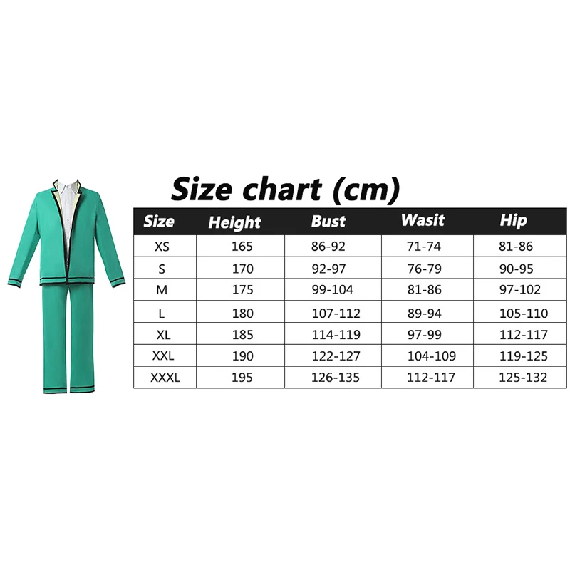 زي مدرسي تنكري من Saiki Kusuo للرجال ، أنيمي حياة K الكارثية ، زي موحد مخصص هالوين
