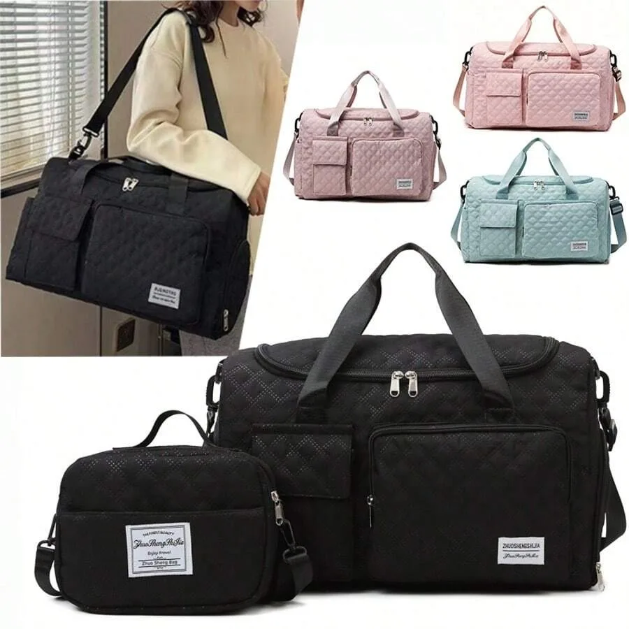 Large Capacity Travel Duffel Bag - Sports Gym Bag With Multi-Pocket Design, Women's Weekend Bag With Shoe Compartment, Travel D