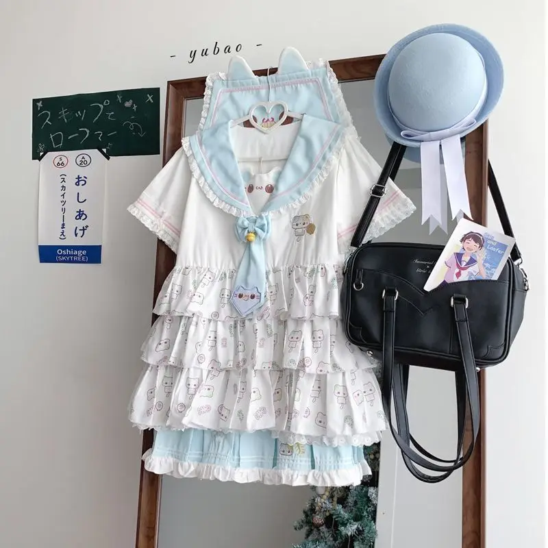 

Japan Lolita Short-Sleeved Daily Summer Sweet And Cute College Style Suit