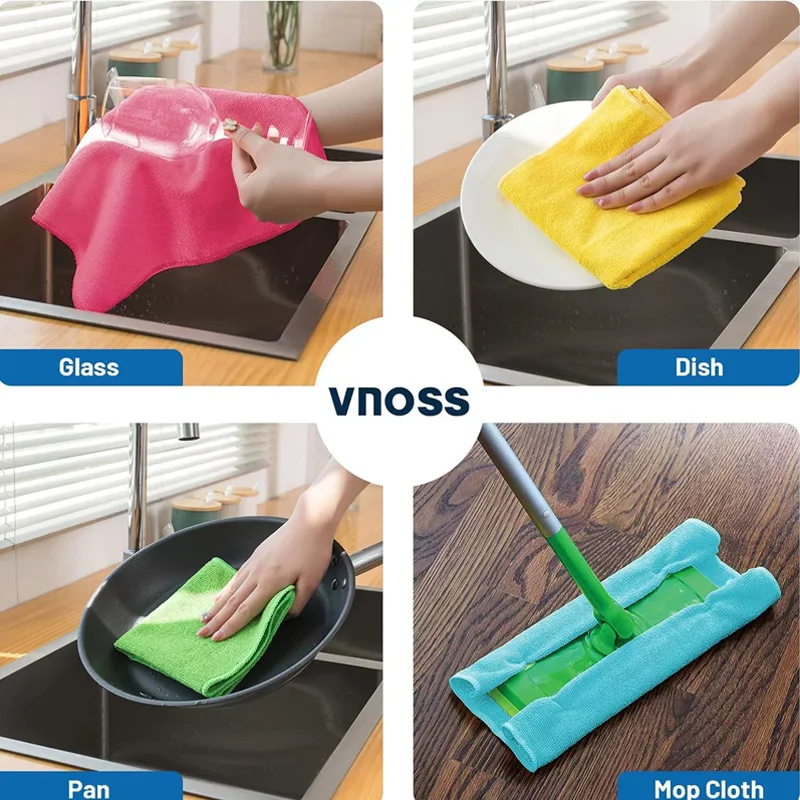 10 шт., утолщенная маслостойкая тряпка для мытья посуды – микрофибра, уборка домашней кухни, использование плиты/вытяжки, супервпитывающая, перфорированная конструкция