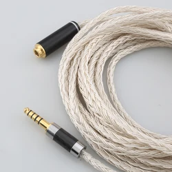 High Quality16 Core OCC Silver Plated Headphone Earphone Extension Cable For xlr 2.5mm  3.5mm 6.5mm 4.4mm male to 4.4mm female