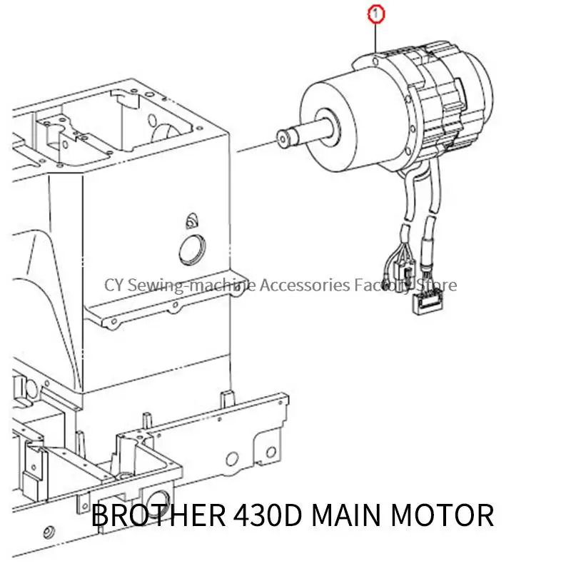 Imagem -04 - Irmão Overlock Ke430d 311g 326g 342g Motor Principal Assy Cdd-430d ac Servo Motor J80991001 Peças Sobresselentes Industriais da Máquina de Costura