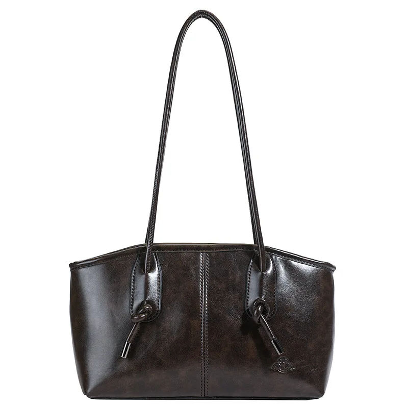 

Shoulder Bags Women PU Plain Retro Large Capacity Pillow Shaped Totes