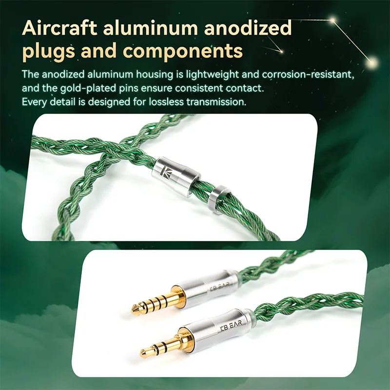 KBEAR Aegis Wire MH04 4 النوى كابل ترقية سماعة الرأس OFC HiFi عالي النقاء مطلي بالفضة #2