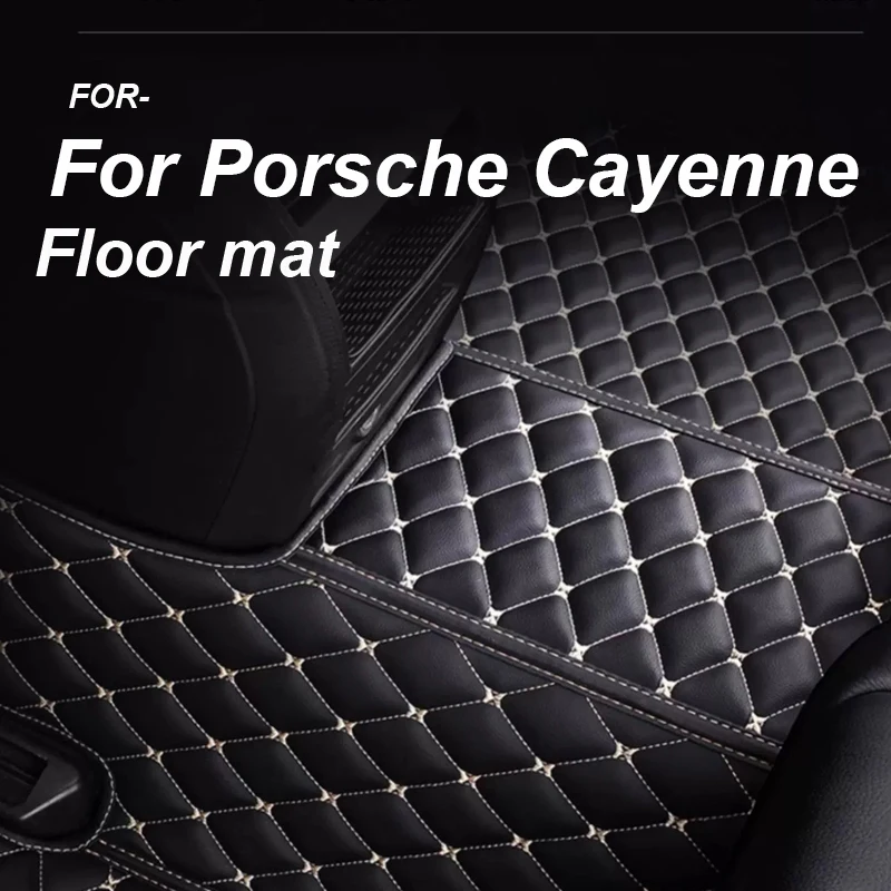 

LUXURY Leather Car Floor Mats For Porsche Cayenne 9Y0 9Y3 2018~2022 5 Door Anti-dirt Pad Car Mat Luxury Voiture Car Accessories