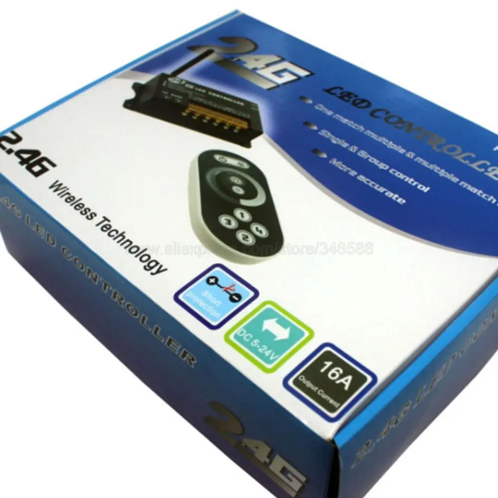 RF203 2.4G Wireless LED Dimmer Controller with Touch Remote for SMD3528 5050 LED Strip Brightness Adjustable Dimmer Controller
