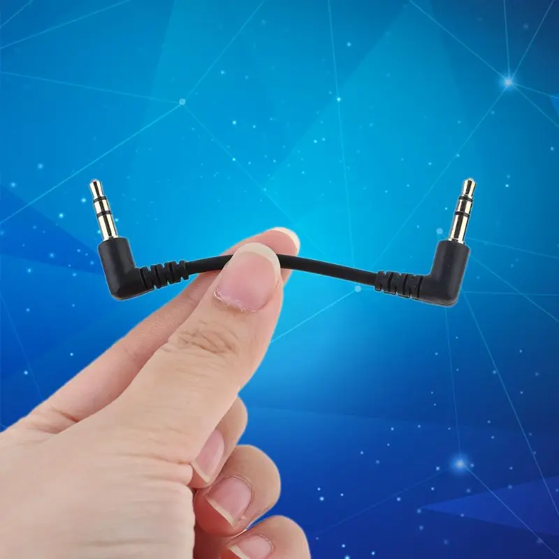 PVC ทนทานโลหะสาย90องศามุมขวา3.5มม.ชายชายสายสเตอริโอ AUX สำหรับรถยนต์ AUX ลำโพง K1KF