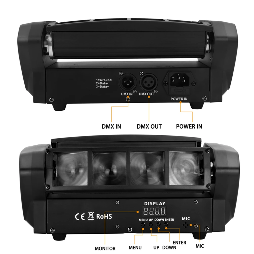 Imagem -04 - Buysumshine-cor Led Spider Stage Luz Luz Efeito dj Movendo a Cabeça Dmx Sound Control 8leds Rgbw em 48w