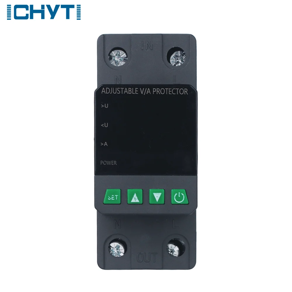 10 قطعة CHYT صنع النحاس 2P 63A قابل للتعديل الجهد حامي التتابع جودة عالية 110 فولت/220 فولت مرحلة واحدة الاسمي النحاس PC LCD ل S #4