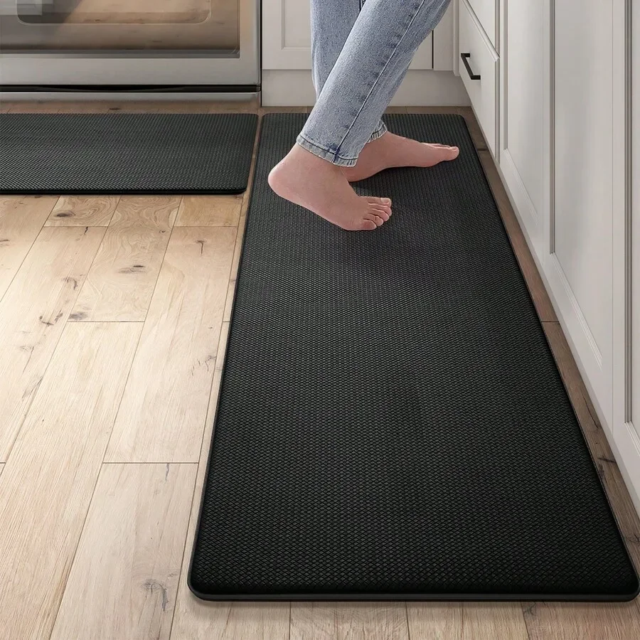 

Kitchen Floor Mats Set Of 2 Cushioned Anti-Fatigue, Waterproof Memory Foam Runner Rug Non-Slip For Sink Front, Laundry