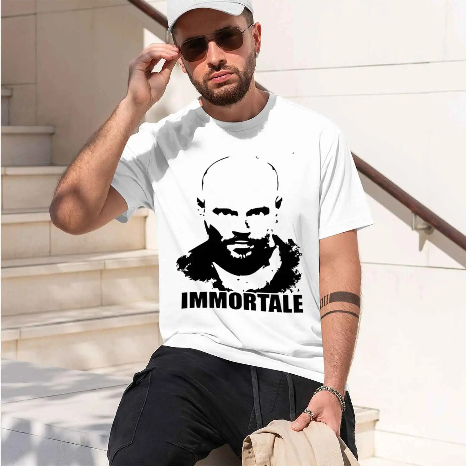 Graph Design Men's T-Shirt Immortale Face Print Casual Wear For Everyday Use Gift For Him 2026 New Model Short-sleeve crewneck T