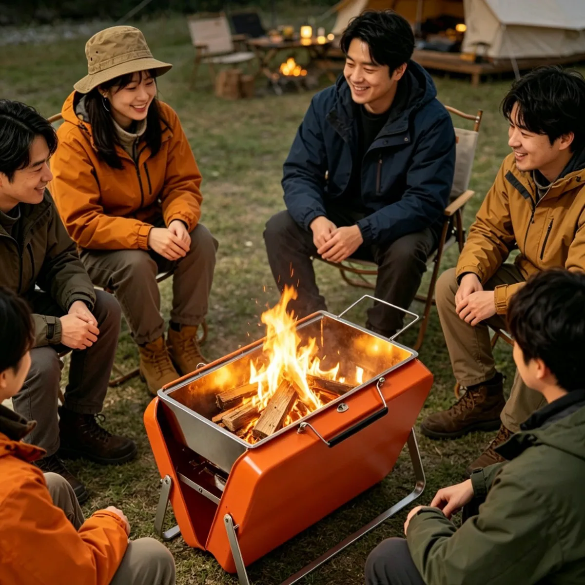 Portable Foldable Charcoal BBQ Grill Box Style Outdoor Picnic Camping Portable Oven