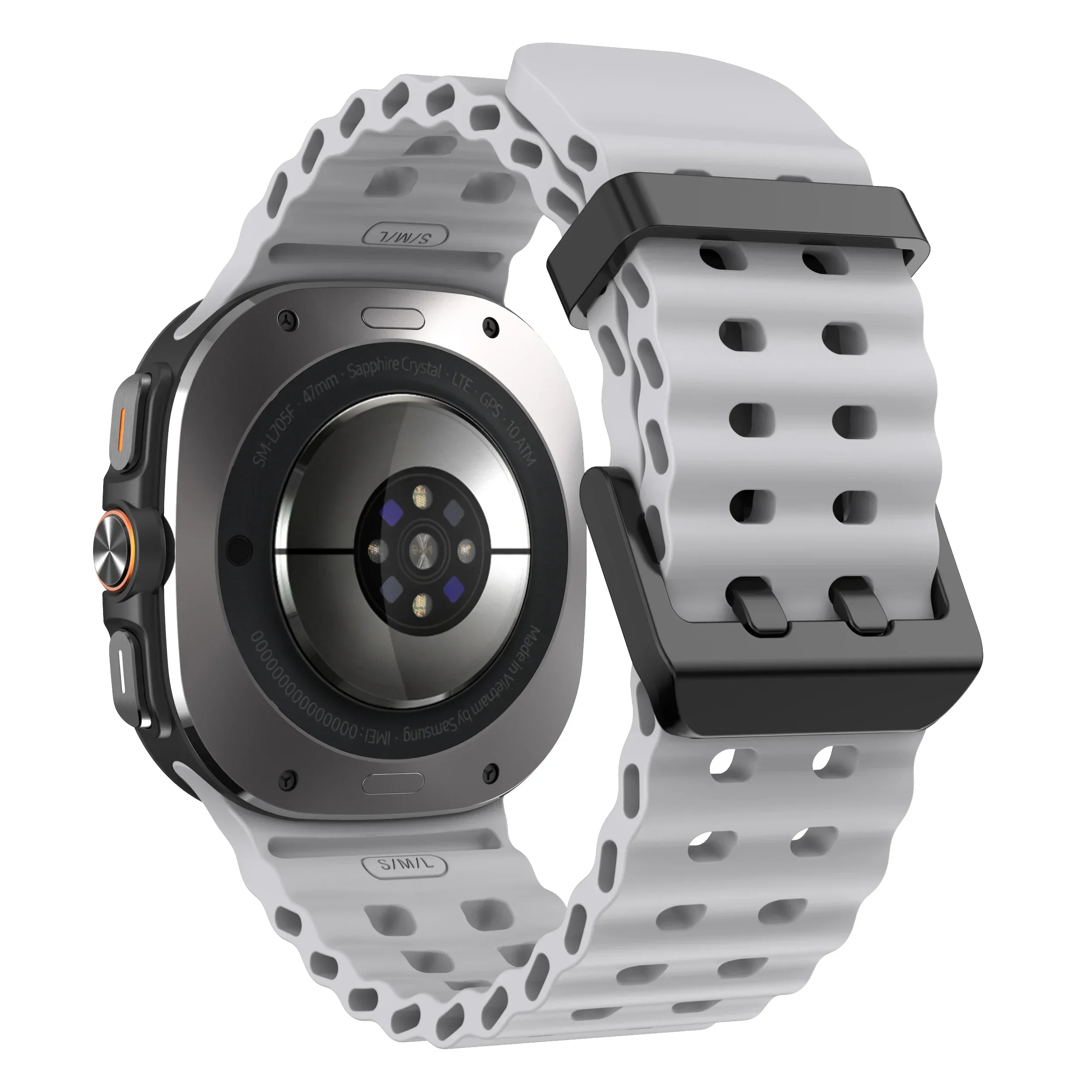 سوار بحري لساعة سامسونج جالاكسي الترا 47 ملم من السيليكون الرياضي لملحقات حزام الساعات جالاكسي واتش الترا