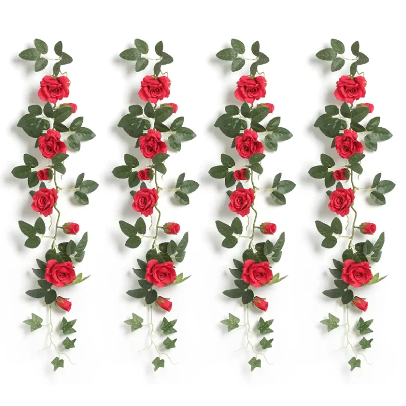 Rose Artificial Flowers Vine Silk Fake Flower for Home Room Decor Garden Wedding Decora Outdoor Garland DIY Wall Plant Ornaments