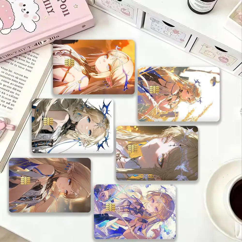 

W-Wuthering W-Waves C-Cartethyia 4pcs 1Set Card Stickers Small Waterproof Chip 4PCS Card Sticker Anti-Scratch