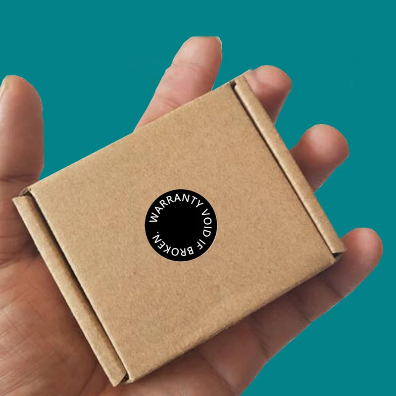 100 Uds. 10mm de garantía VOID IF BROKEN agujero de tornillo sello de seguridad a prueba de manipulaciones a prueba de eliminación pegatina de papel quebradizo advertencia abierta