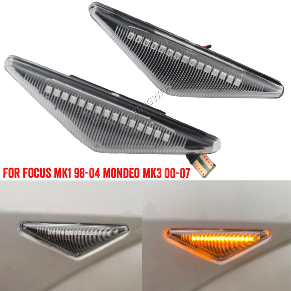 LED Dynamic Side Marker Turn Signal Indicator Blinker Lamp For Ford Mondeo MK III 2000 2001 2002 2003 - 2007 Second Generation