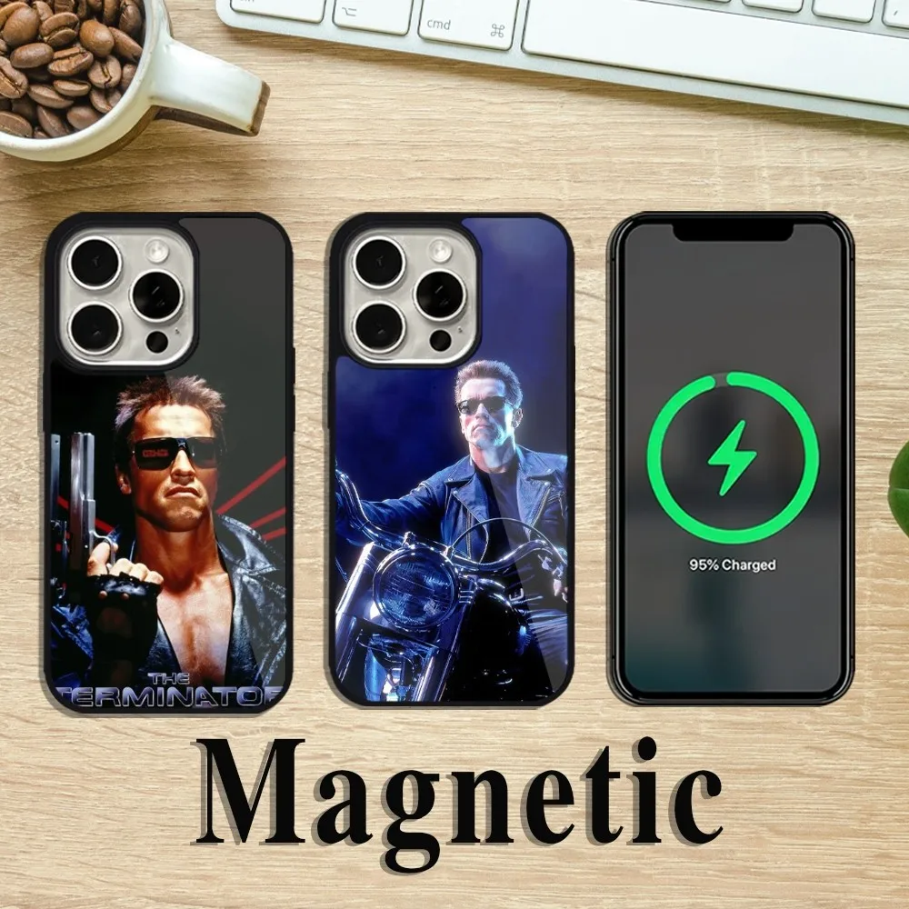 Movie The Terminator Phone Case For iPhone 11 12 13 14 15 Pro Max Plus Magsafe Magnetic Wireless Charging