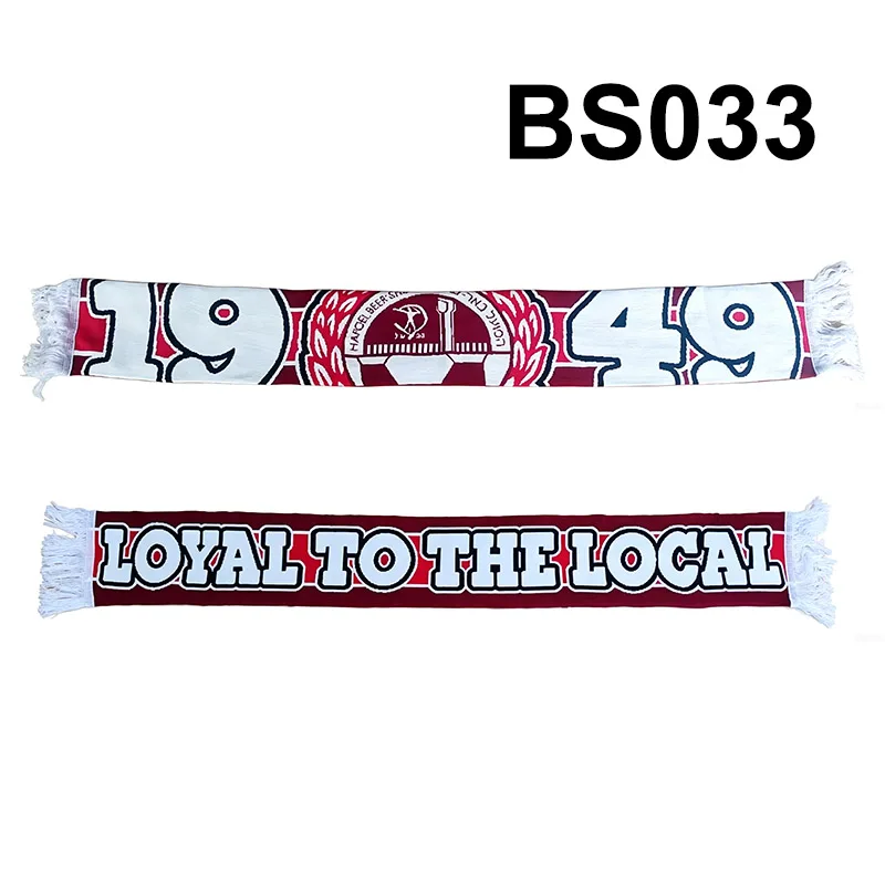 135*18 cm Size Hapoel Beer Sheva FC 1949 HBS ULTRA SOUTH Loyal to The Local Scarf for Fans Double-faced Knitted BS033