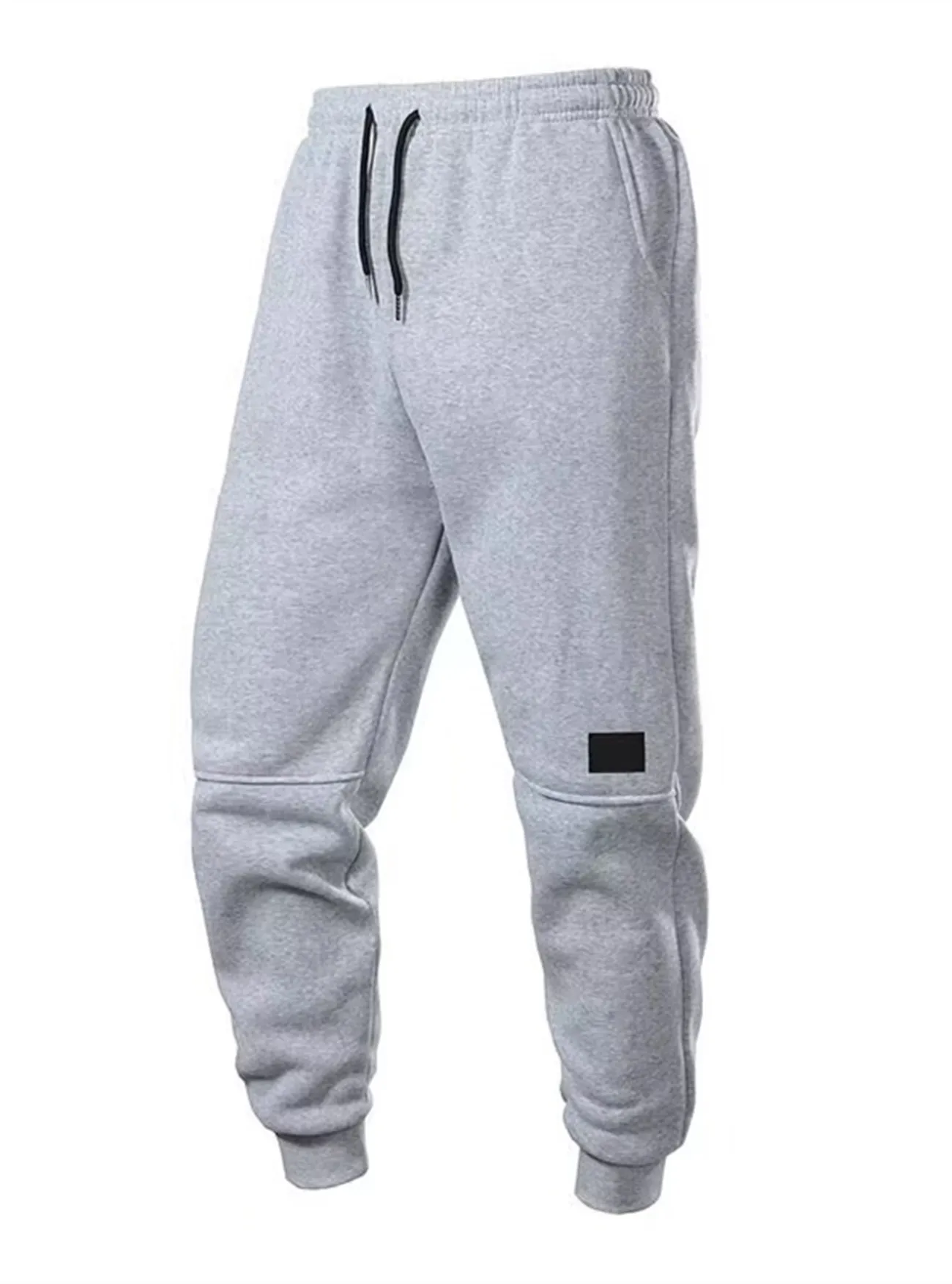 

2025Autumn and winter fleece men's casual pants, men's multi pocket drawstring sports casual pants with fleece pants