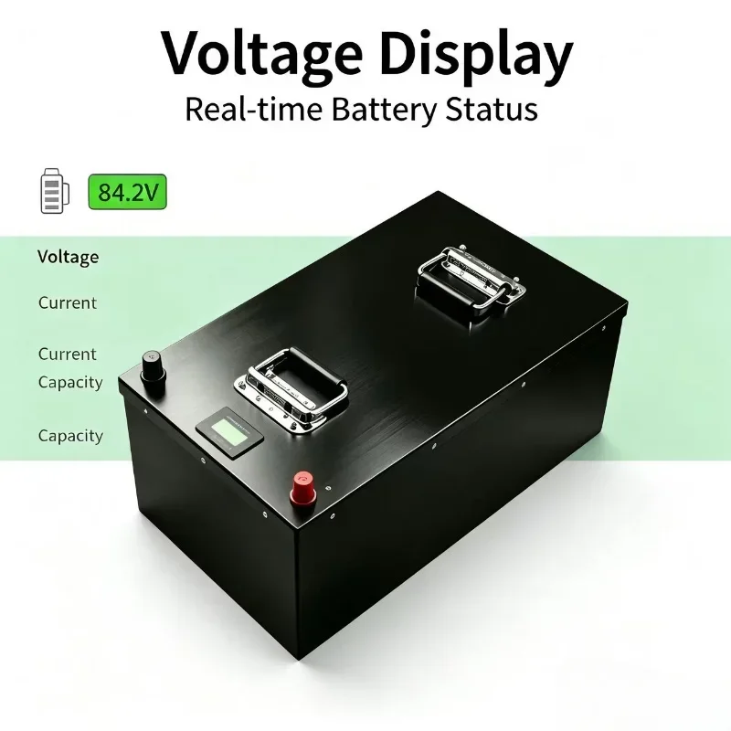 84V Lithium Iron Phosphate Battery Pack with Grade A Cells, Smart BMS, 50Ah to 200Ah, Rechargeable Power Supply for E-Bike, EV,