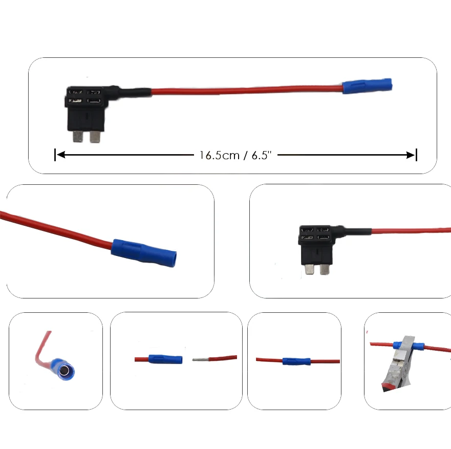 【5-1PCS】12V MINI SMALL MEDIUM Size Car Fuse Holder Add-a-circuit TAP Adapter with 10A Micro Mini Standard ATM Blade Fuse