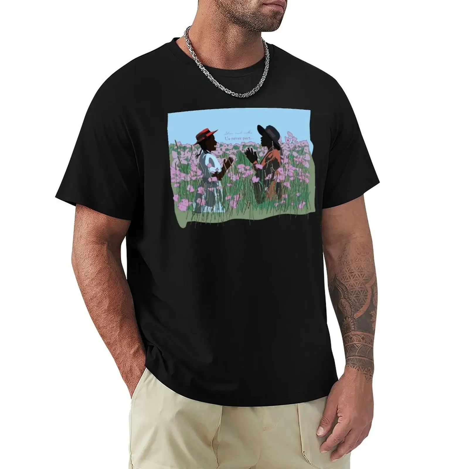 The Color Purple Movie Art Poster- Sisters Play, You and Me Us Never Part T-Shirt oversized street wear plain black t shirts men