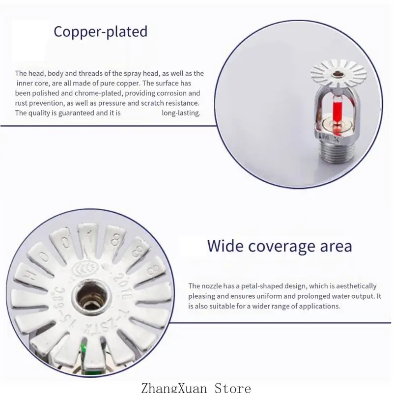 6 Stück hochwertige Kupfer-Feuersprinklerköpfe, Prüfdruck, Brandschutz, 3 x – Detail 3