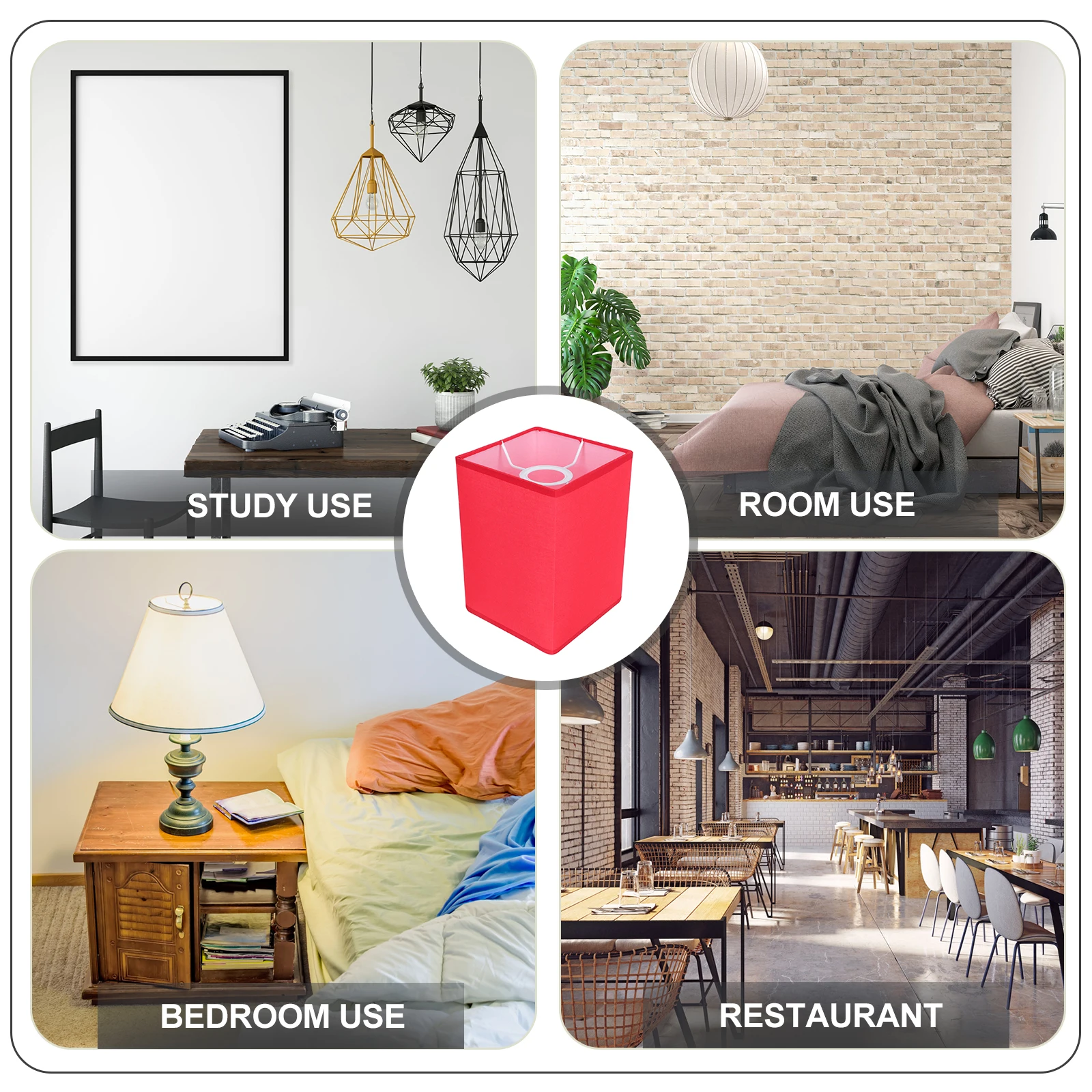 

Creative Square Lampshade Replacement Accessory Decorative Light Cover For Bedroom Living Room Durable Dustproof Simple Style