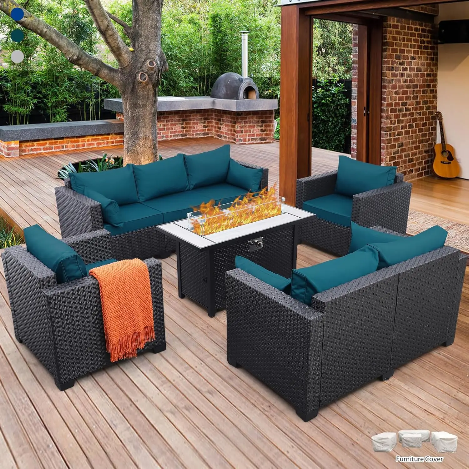 

Patio Furniture, Outdoor Furniture Sets Patio Couch Outdoor Chairs Table with No-slip Cushions and Waterproof Covers