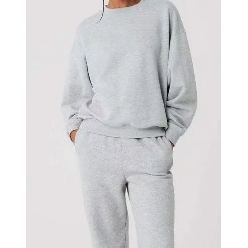 Unisex Oversized Crewneck Sweatshirt Classic Solid Color Loose Fit Long Sleeve Pullover Hip Hop Streetwear Urban Style