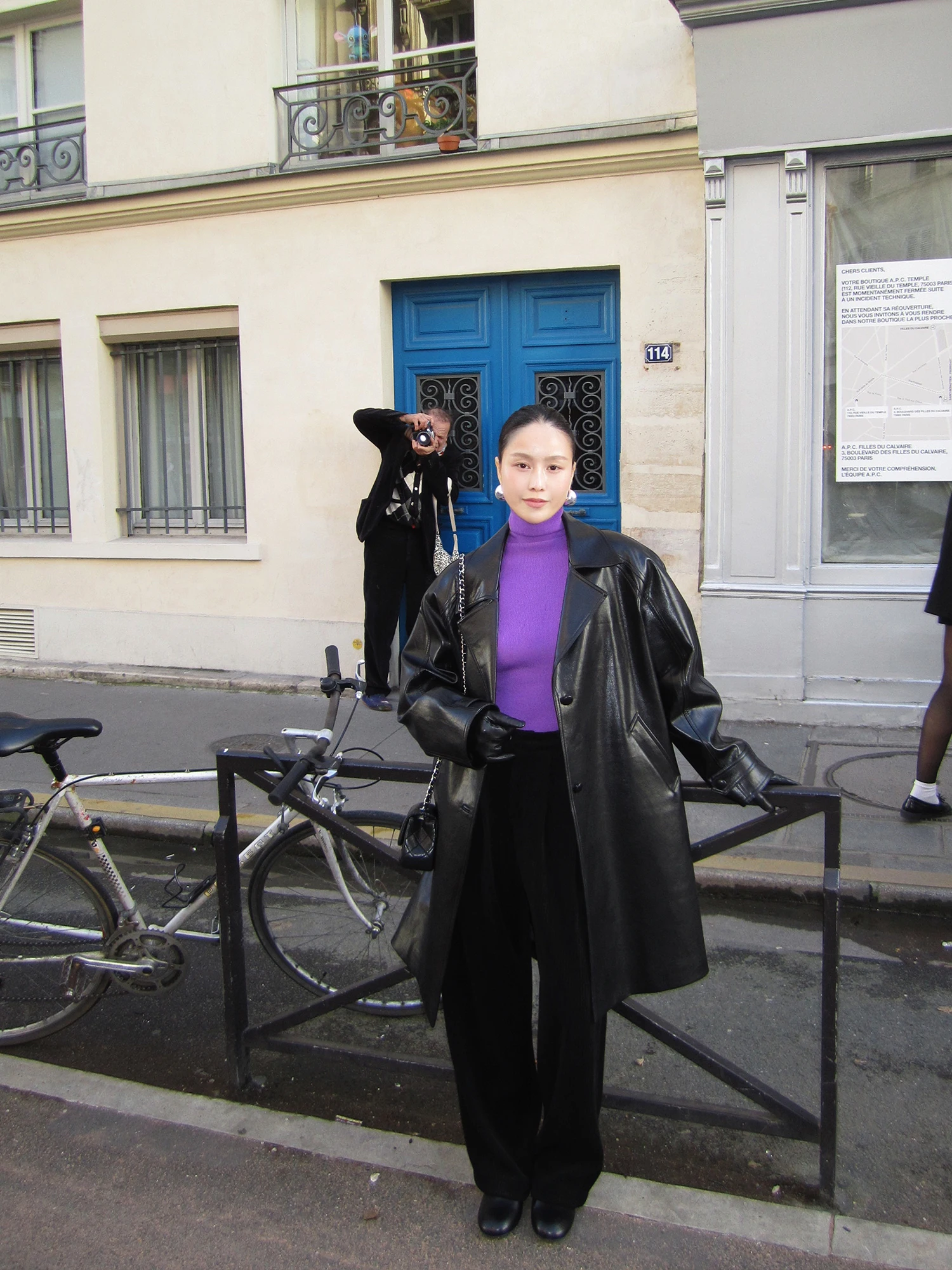 Weinisian Miss Zhu ミッドレングス PU レザー ジャエット レディース 冬 ファッション カジュアル スレ ルーズフィット プレミアム感 アウター