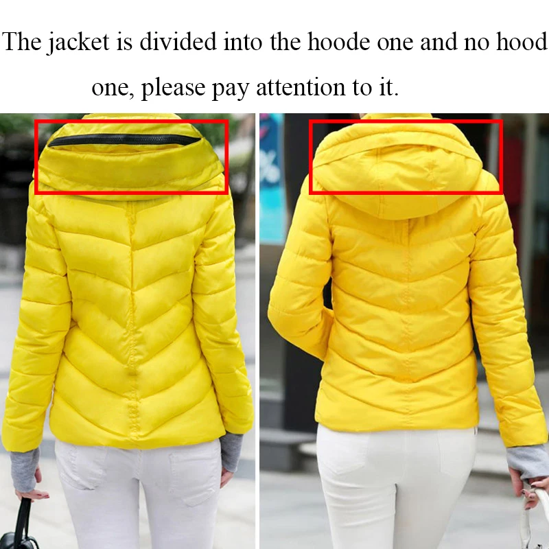 Winter Jacket for Women Tops Womens Parkas Thicken Outerwear Solid Coats Short Female Slim Cotton Padded Basic Clothing