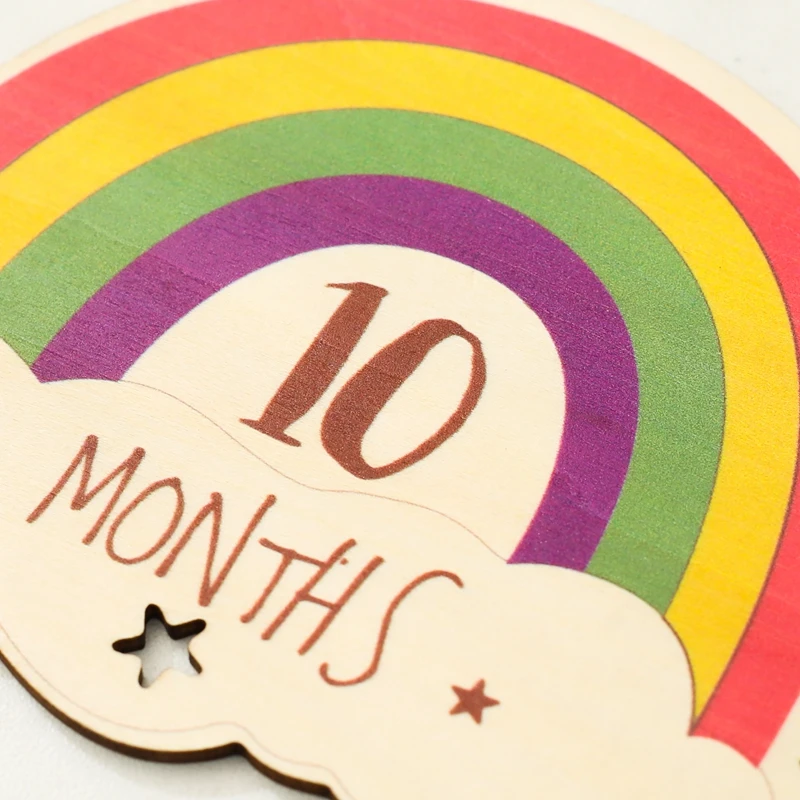 13pc Newborn Photography Accessories Wooden Rainbow 0 12 month Milestone Baby Accessories Newborn Photography Shooting Props