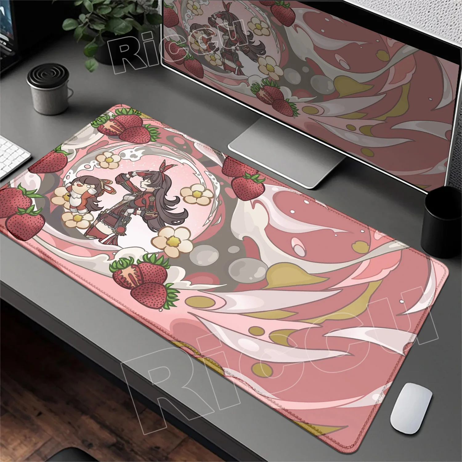 

HD Mondstadt Character Mousepad Albedo Amber Eula Genshin Impact Non-slip Rubber Laptop Gamer Mouse Pad Anime 900x400mm Desk Mat