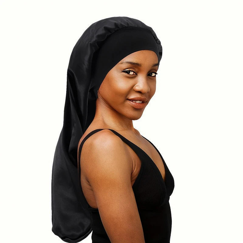 Extra Large Satin Sleep Bonnet - Elastic & Comfortable Night Cap for All Hair Types Bonnet