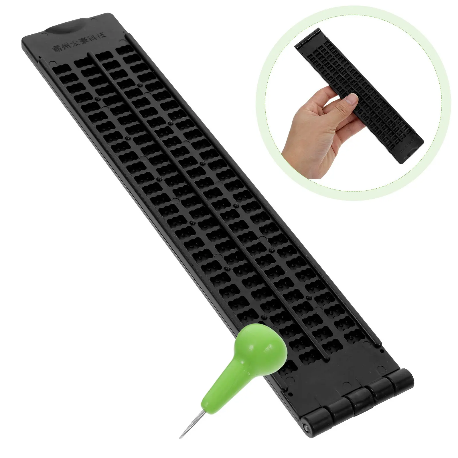 

Набор для обучения грамоте по Брайлю: 4-строчный 28-клеточный планшет для письма, компактный портативный инструмент для изучения Брайля для слепых студентов