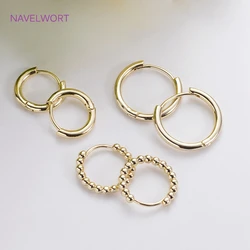 3 Types Brass Metal Huggie Earrings For Women Fashion Jewelry High Quality Big Hole Gold Color Round Earring