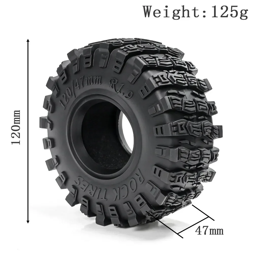 Pneumatici in gomma da 1,9 pollici 120 mm per auto cingolata Rc Trx4 Axial Scx10 Rc